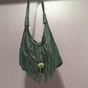 Leather fringe purse